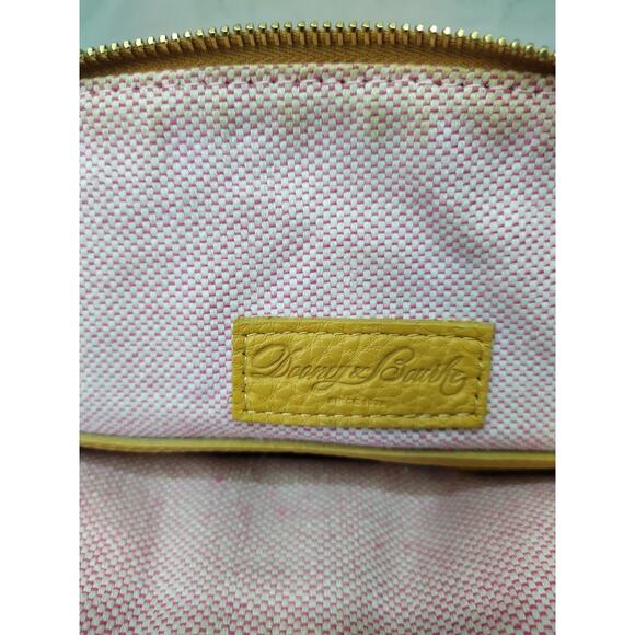 Dooney & Bourke Dillen Yellow Pebbled Leather Double Pocket Satchel Shoulder Bag - Picture 14 of 16